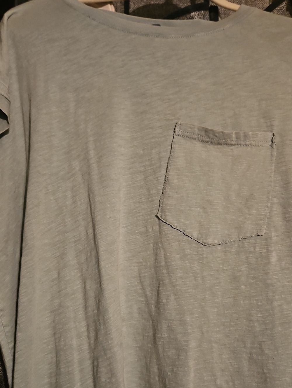 Womens Light Green Pocket T-Shirt